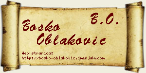 Boško Oblaković vizit kartica